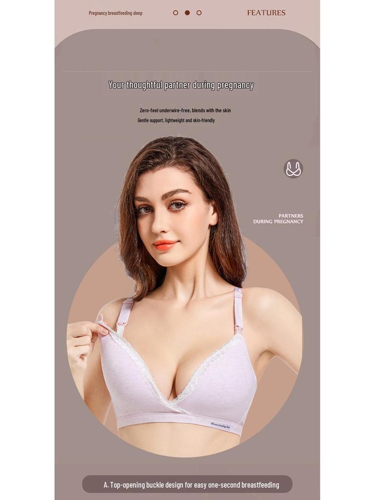 Wire-Free Double-Open Maternity Nursing Bra - Anti-Sagging, Supportive, Easy Feeding Access