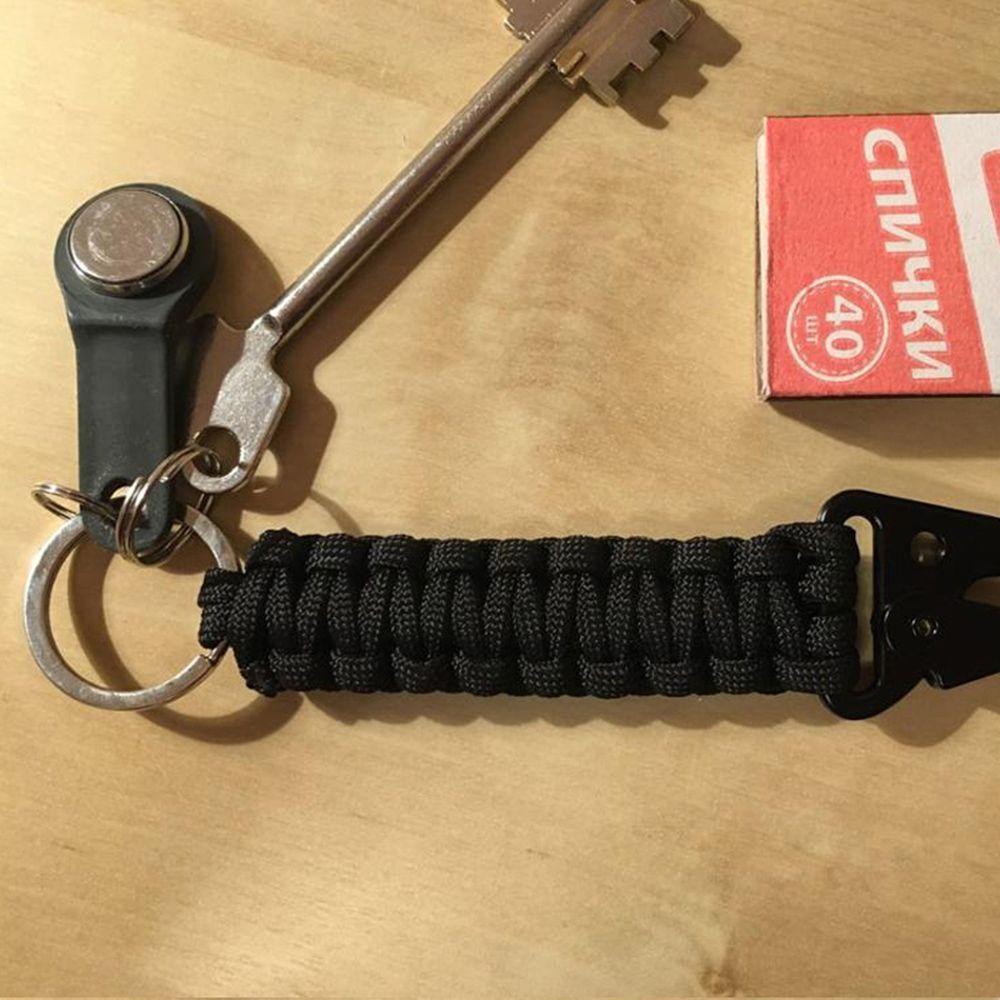 Camping Outdoor Lanyard Umbrella Rope Braided Hook Keychain Buckle Carabiner