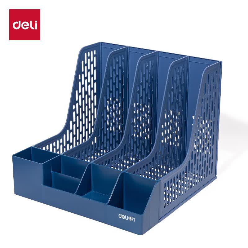 Deli Four-Compartment File Holder with Pen Pot