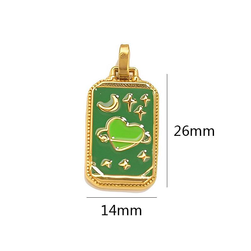 mysterious Personality Tarot card charm for women Oil-Dripping Stainless Steel Gold Color Pendant DIY Making Jewelry Accessories
