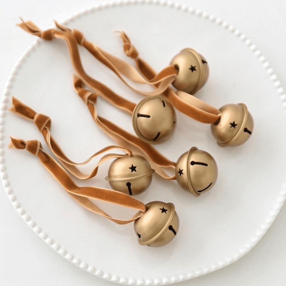 6PCS Antique Christmas Tree Hanging Bells Iron Retro Wind Bell Home Garden Decor