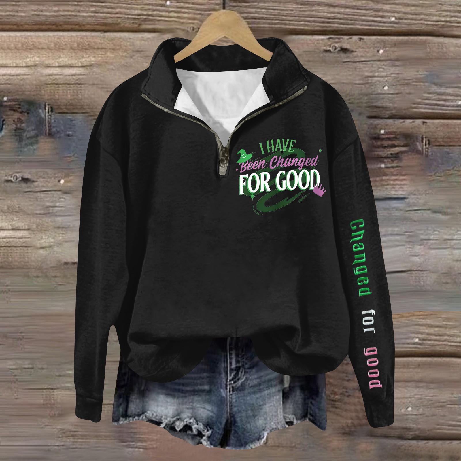 

Женская модная универсальная толстовка с длинными рукавами и принтом ведьмы на молнии XXXL