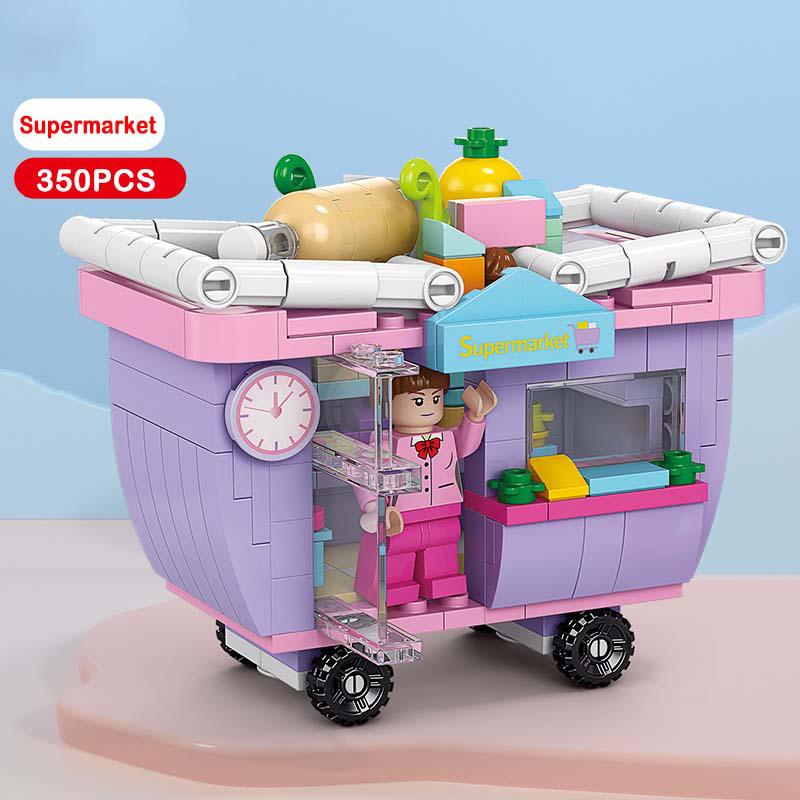 Lele Street View Series Building Blocks Restaurant Model Building Blocks 6 Year Old Children Educational Toys