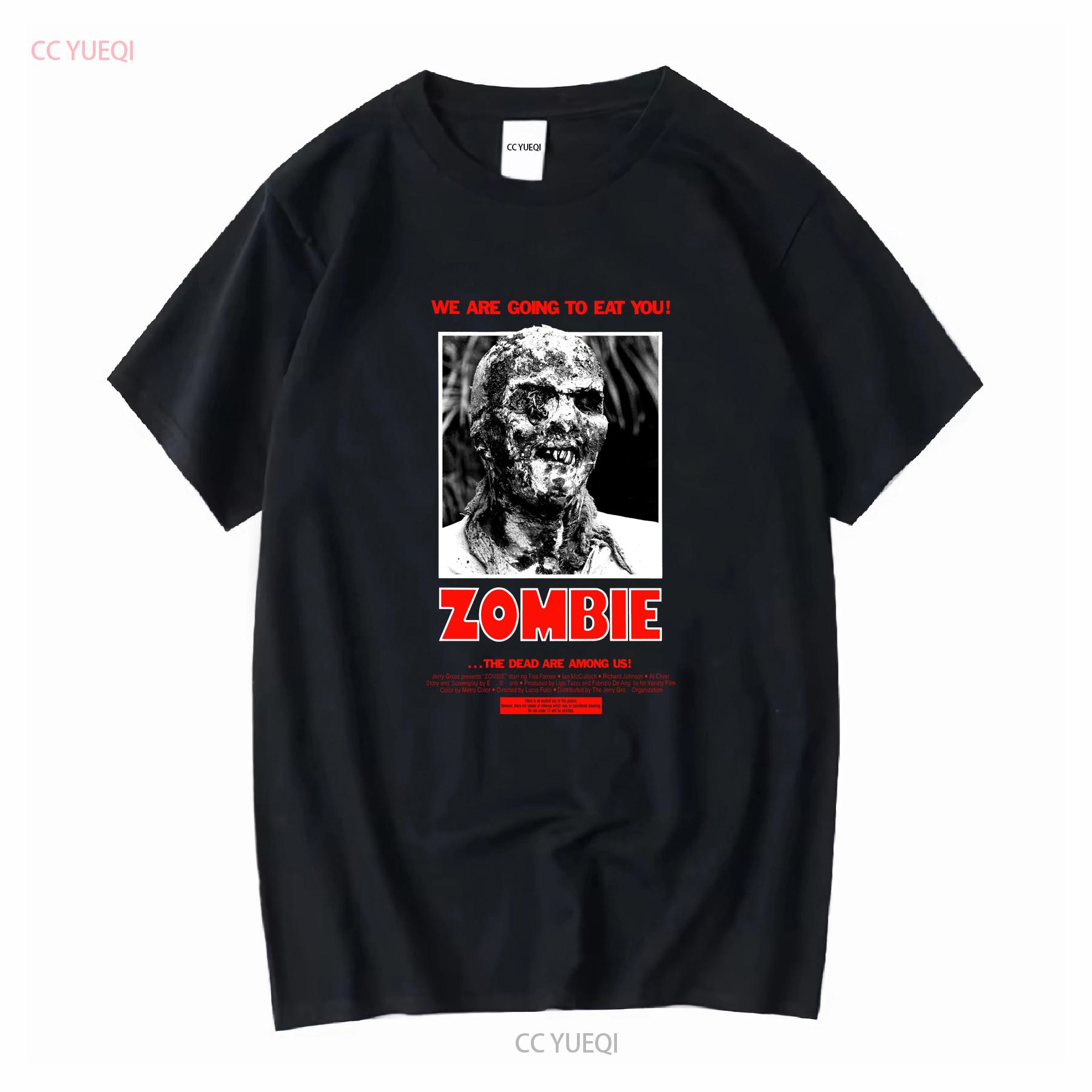 

Zombie Classic T Shirt Lucio Fulci Dario Argento Horror long or short sleeves vintage Washed Unisex Versatile streetwear homme 4XL