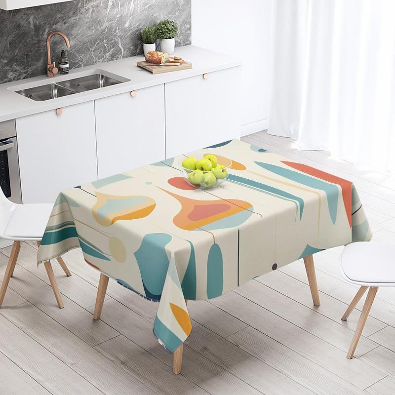 Nordic Minimalist Geometric Tablecloth 140X200Cm Machine Washable Ins Style Dining Tablecloth Household Living Room Decorative
