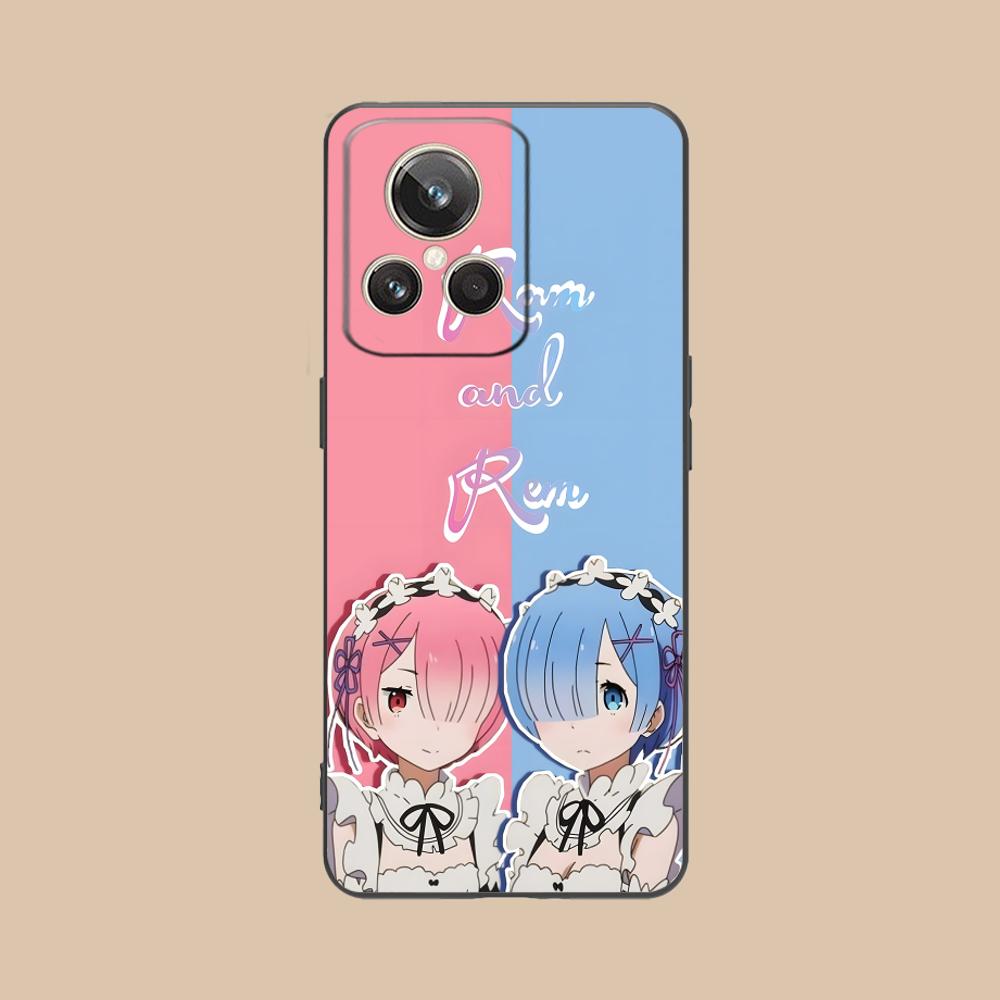ReZero Rem Ram Matte TPU Mobile Phone Case for Realme GT 8 Neo Pro C75 73 71 C67 65 C55 53 C35 31 C20 15 Colorful Cover