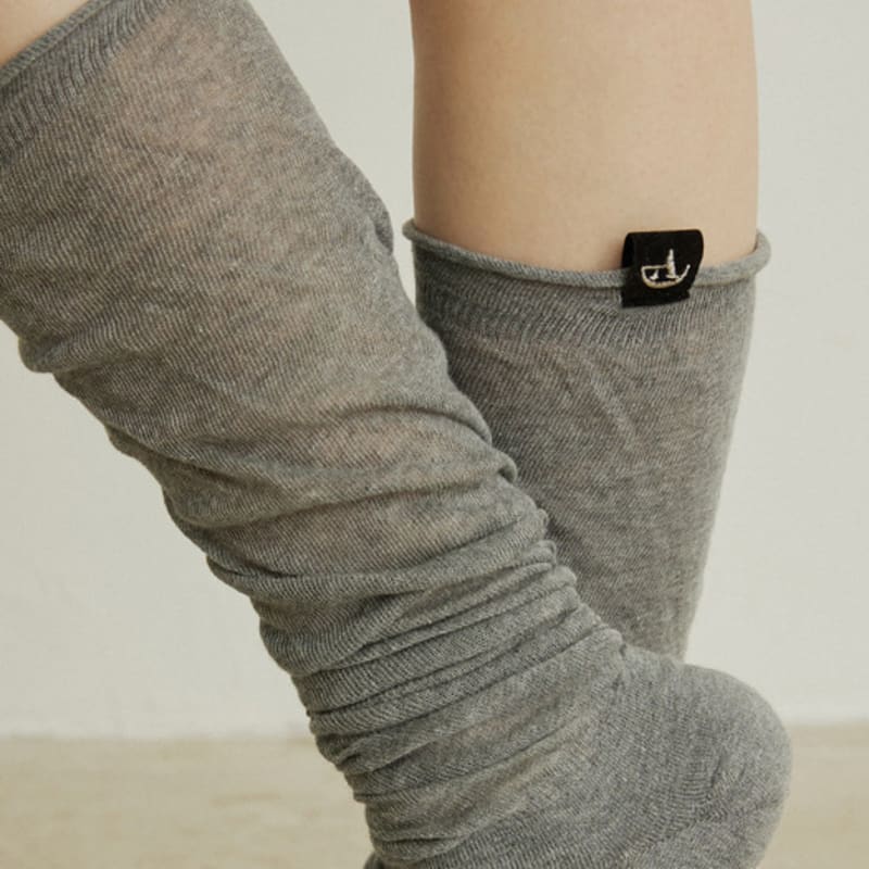 ADAUL Sailboat AD Gauze See Through Knee Socks - 3color