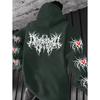 Unisex Y2K Gothic Punk Graphic Hoodie Oversized Long Sleeve Streetwear Sweatshirt