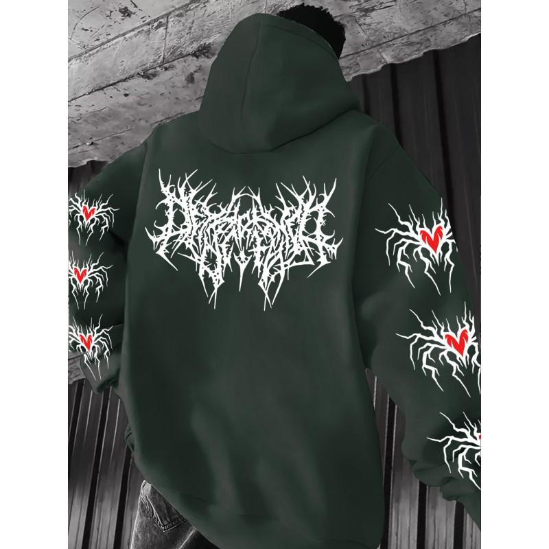 Unisex Y2K Gothic Punk Graphic Hoodie Oversized Long Sleeve Streetwear Sweatshirt