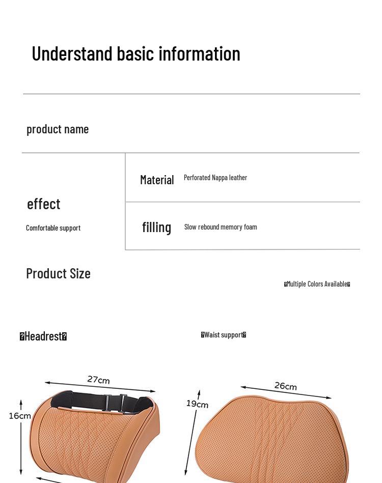 Jordani Premium Poduszka z Pianki Memory na Zagłówek Samochodowy i Podparcie Lędźwiowe
