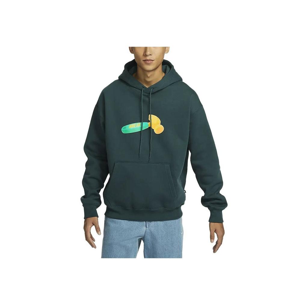 Nike SB Print Crew Neck Fleece Sweatshirt Men Sweatshirt Deep-Jungle-Green FQ2193-328