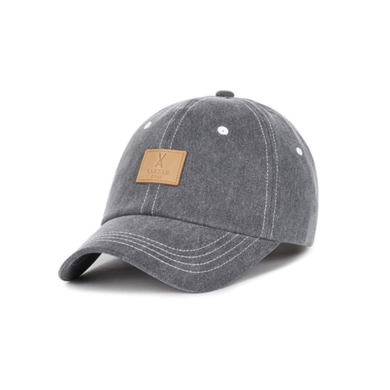 VARZAR VA Square Pigment Label Ball Cap Black