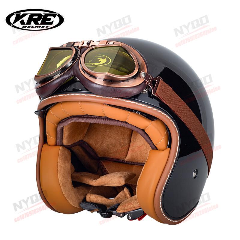 Motorcycle Men's Retro Helmet DOT Certified Safety Anti Fall Protection Accessories Four Seasons Motorcycle Helmet