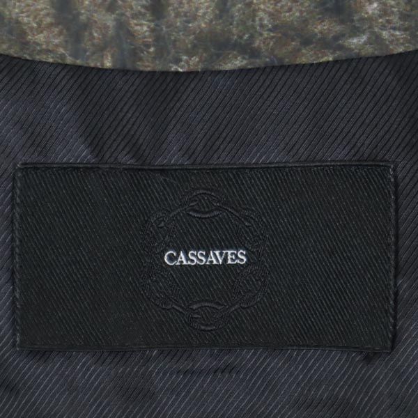 CASSAVES Print knit Down vest M Beige x gray Men's Used