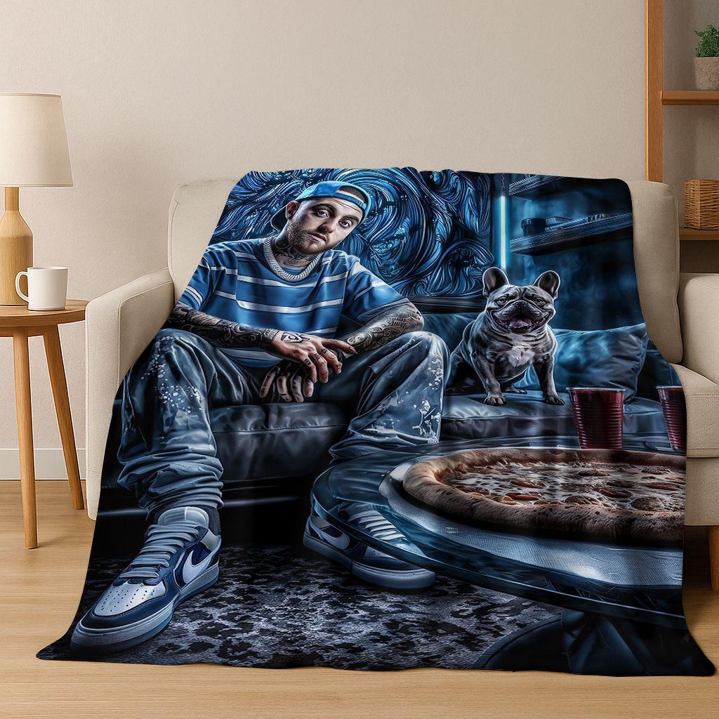 2026 New Legend Rappers Star Art Cartoon Hip Hop Flannel Blanket,Cozy Soft Throw Blanket for Home Bedroom Bed Sofa Cover Gift