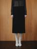 Reply Wool Blend Slit Skirt_Black