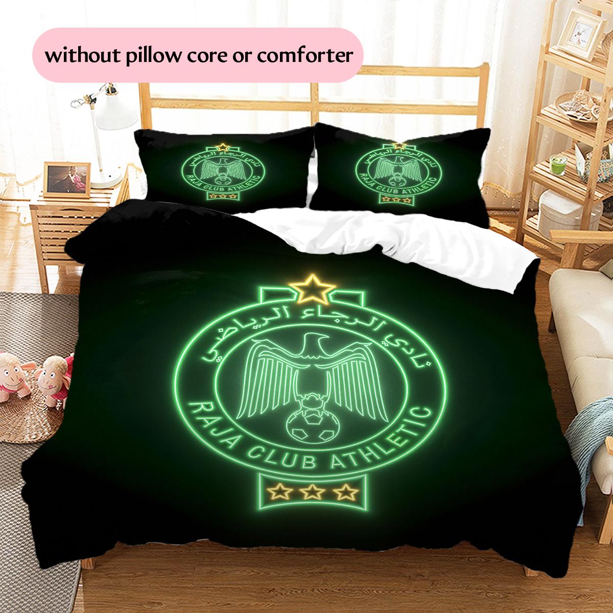 Raja Club Athletic Pattern Bedding Home Decoration Birthday Gift (1 * duvet cover + 2 * pillowcase, without core) 135x200cm