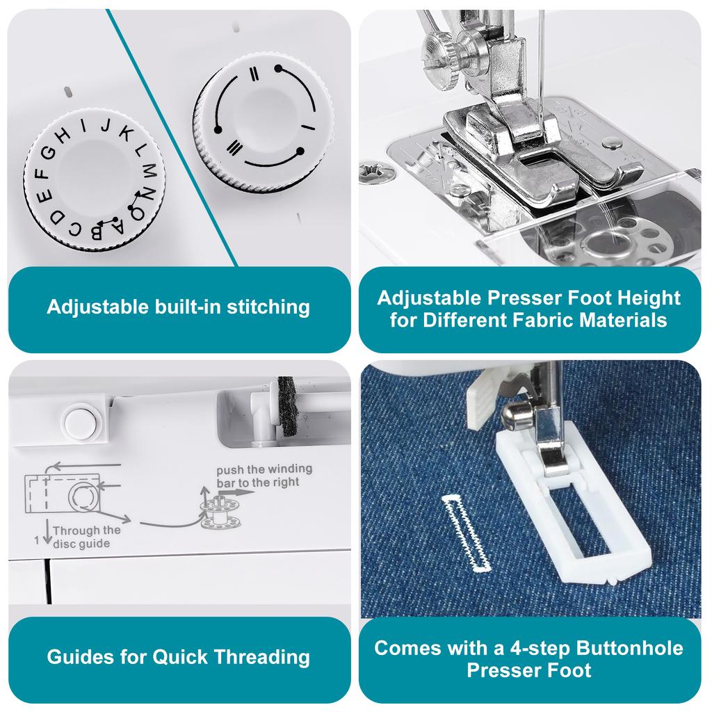 EU Stock 818 Mini Household Electric Household Sewing Machine Free Arm Speed Pedal Quilting FR Machine a Coudre Portable
