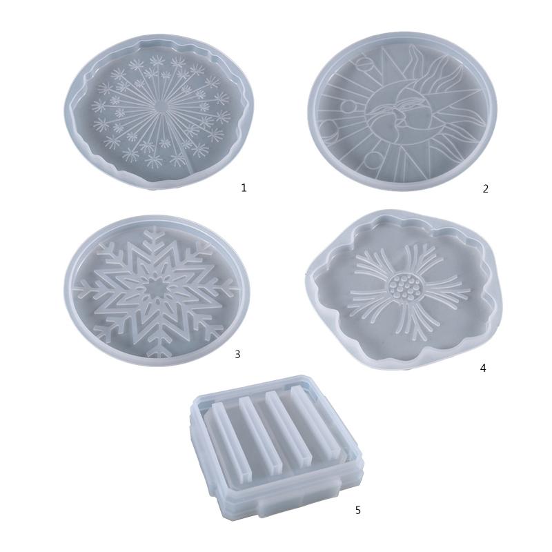 Irregular Flower Pattern Coaster Tray Silicone Mold Epoxy Resin Mold for Stylish Home Decoration Handmade Cup Mat Mould