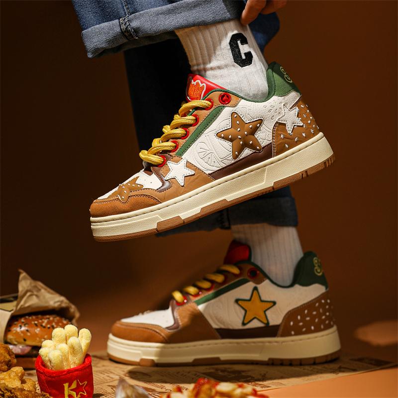 Trendy Brand New Women's Shoes Hamburger Style Niche Board Shoes Outdoor Casual Shoes Men's Street Photography Sports Shoe Women