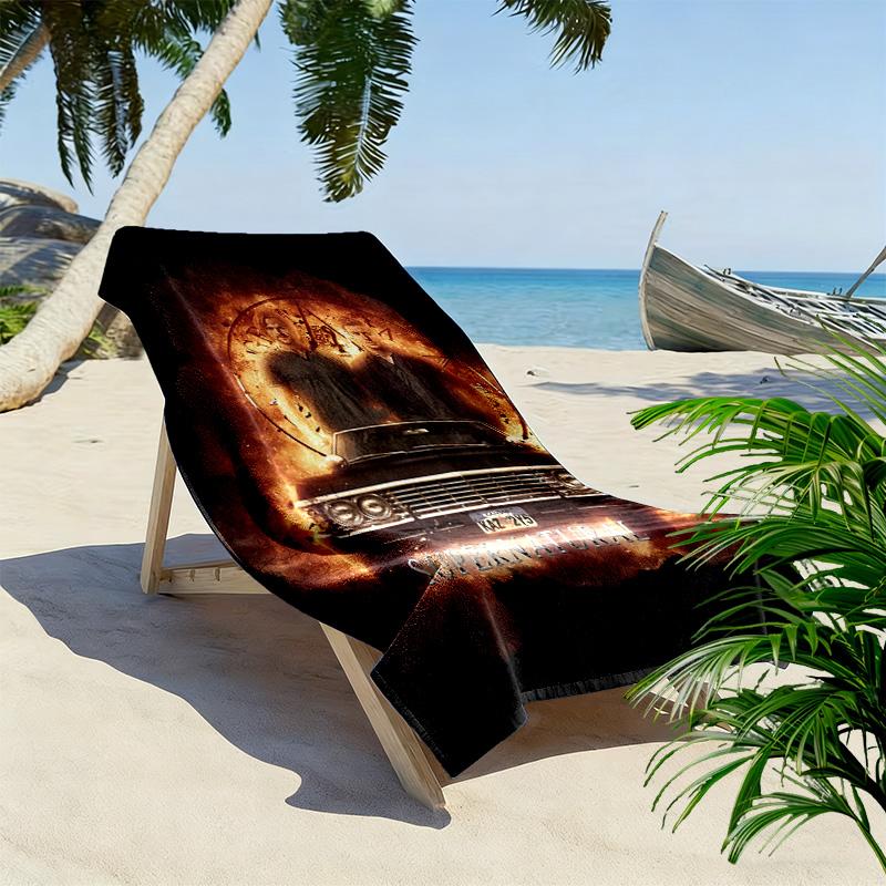 Supernatural Print Beach Towel, Large Soft Quick Dry Towel for Beach Camping Swimming