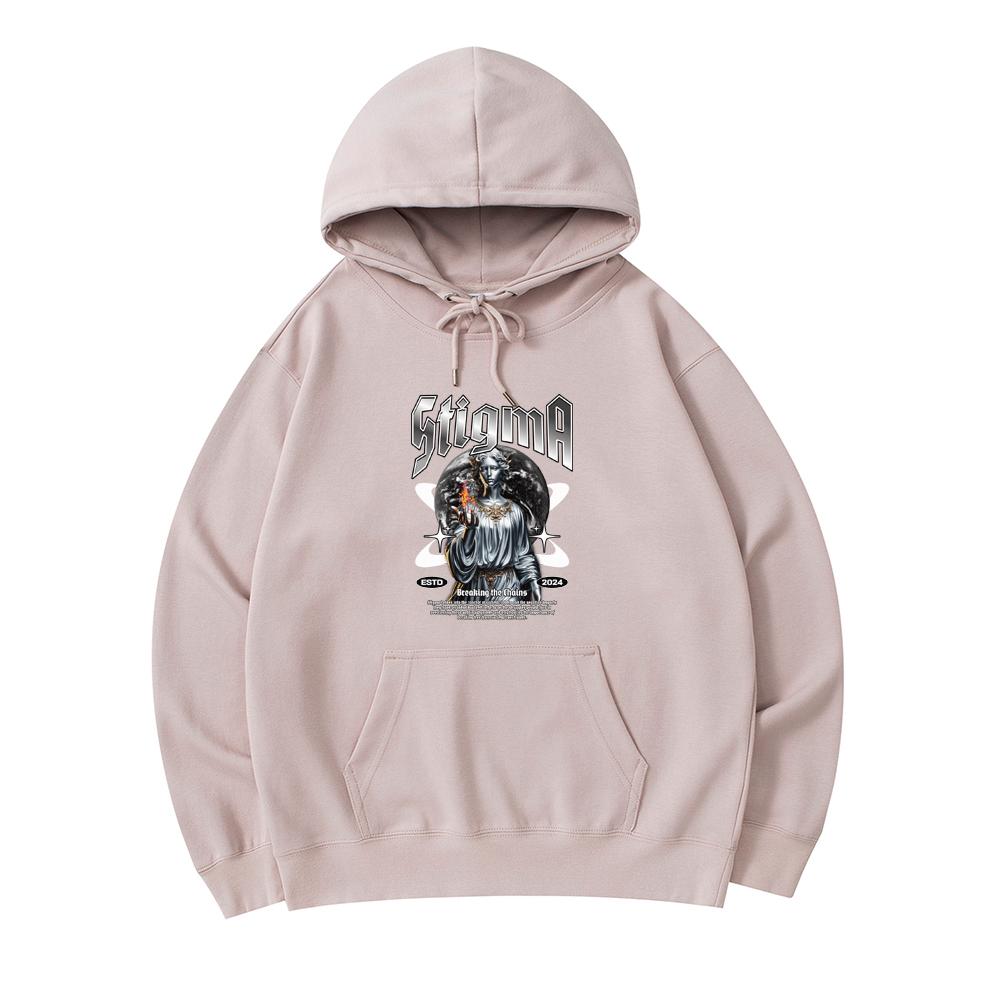 

300 GSM Men s Cotton Hoodies Stigma Breaking The Chains Print Premium Cotton Sweatshirt XS армия зеленый