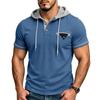 Sommer Kurzarm Kapuzen T-Shirt Herren Patchwork Kordelzug Lässig T-Shirt Herren Jogger Kapuzen T-Shirts Oberteile Streetwear Pullover