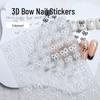 3D Bowknot Nail Stickers: Black, White & Silver Self-Adhesive Decals