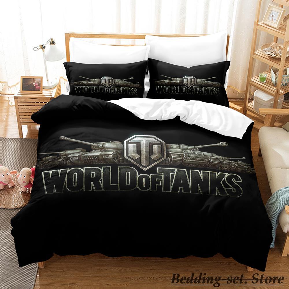 World Of Tanks Bedding Set Single Twin Full Queen King Size Bed Set Adult Kid Bedroom Duvetcover Sets Anime Parure De Lit Bed