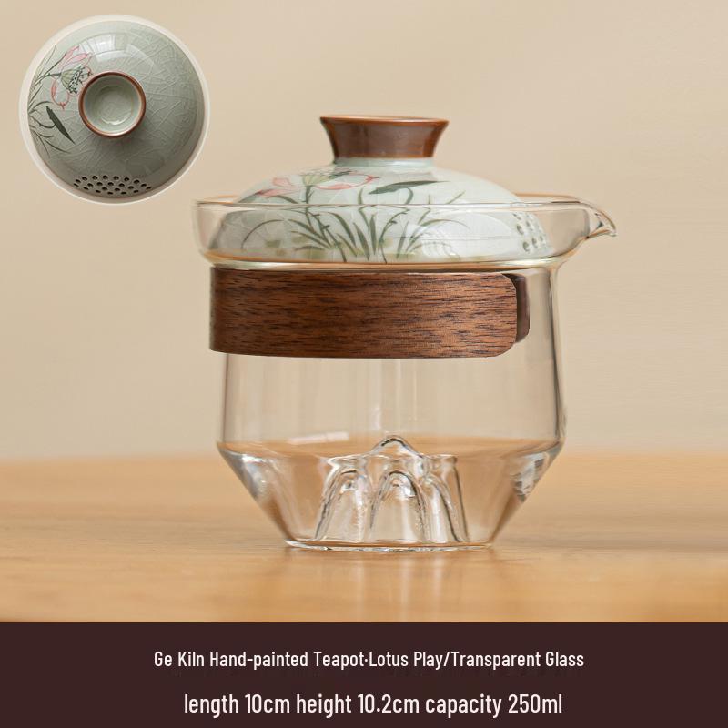 Portable Hand-Painted Travel Tea Set with One Pot and Four Cups – Perfect Business Gift