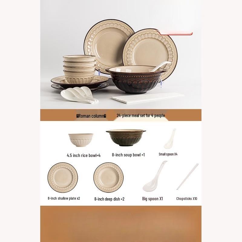 

24-Piece European Bone China Dinnerware Set