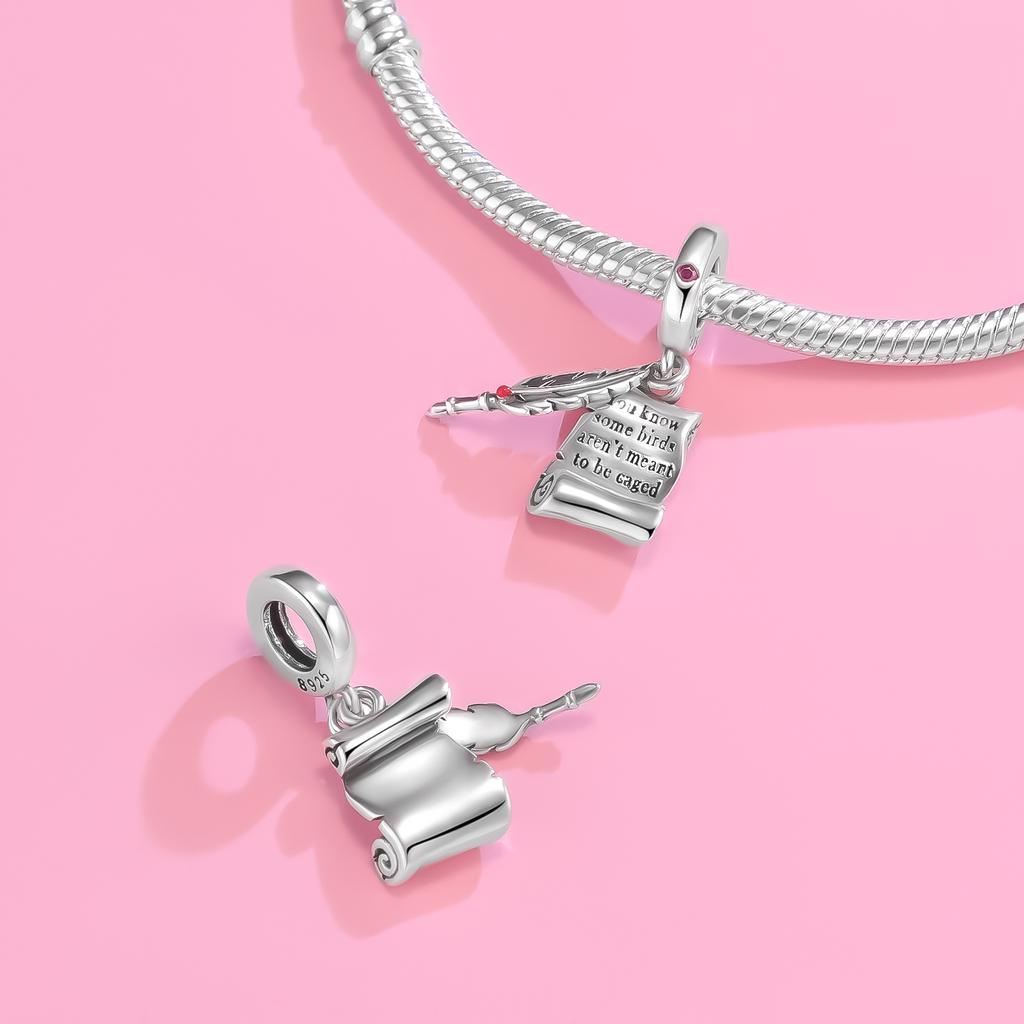 925 Sterling Silver Feather Colored Zircon Mask Beads Charms Pendants for Women Fit 925 Original Bracelets DIY Jewelry