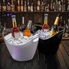 Huaqianguhh Doppellagiger Eisbehälter, Langanhaltende Kälteerhaltung, mit Griffen Getränke für Getränke Cocktail Bar Partys
