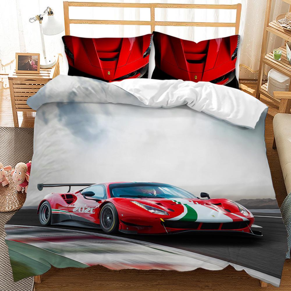 

Western Cool Motorcycle Series Bedding Set Winter Duvet Cover Sets Reactive Printing Kids Adult Bedding Sets Dropship EU single(135x200cm)
