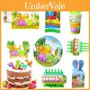 Colorful Dinosaur Volcano Theme Party Set For Kids With Complete Tableware Decoration