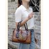 Vintage Chinese Style Shoulder Crossbody Bags for Women Embossing Print Tote Bags Large Capacity Multi-Pocket Soft Handbags