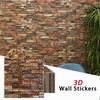 3D Brick Patterned Wallpaper Waterproof 38.5X35cm Retro Color Self-adhesive Living Room Wall Sticker