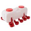 Semi-Automatic Chicken Waterer 10L Large Capacity Enclosed Water Feeder Dispenser with 10 Water Cups for Parrot Quail Duck