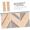 6 Pcs Miniature Wooden Doll Shutters, Wear-Resistant Synthetic Material, Khaki, 4.52x1.25x0.47 Inch, Dollhouse Decoration Accessories for 1:12 Scale