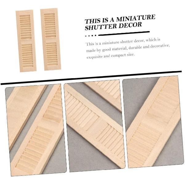 6 Pcs Miniature Wooden Doll Shutters, Wear-Resistant Synthetic Material, Khaki, 4.52x1.25x0.47 Inch, Dollhouse Decoration Accessories for 1:12 Scale