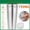 Multifunktionale Proteinpulver-Shaker-Tasse Große Kapazität 500ml 750ml Edelstahl Für Outdoor-Fitness und Smoothie-Mischen