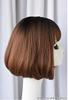 Brooklyn Wig with Bangs, 3D Gradient Hairstyle, Nape, Volume, Curly, Straight, Whorl, Heat Resistant, Natural Volume (Sweet Brown Pudding)