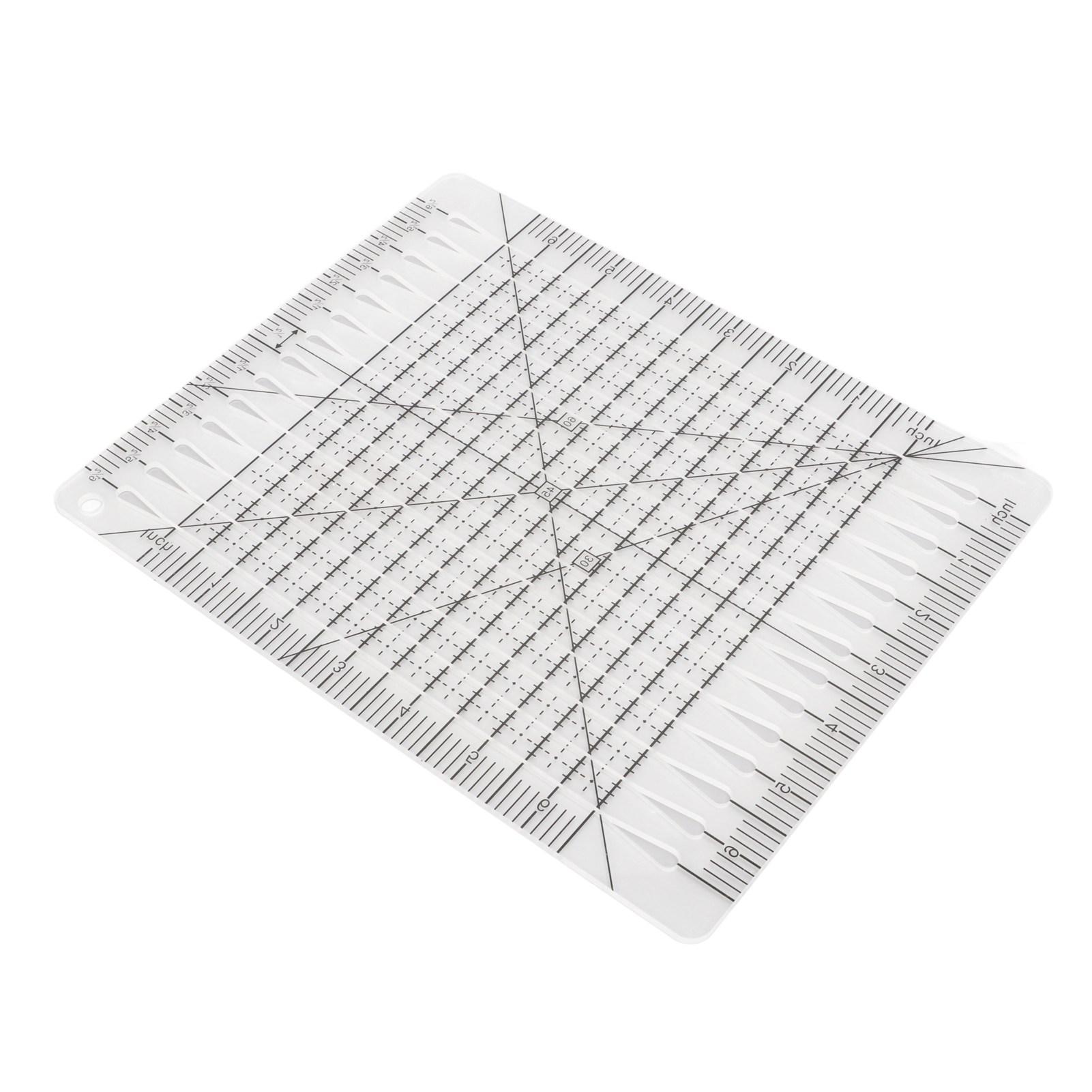 

Quilting Ruler Transparent Acrylic Accurate Scale Black Grid Line Multifunction Cut Ruler for Sewing Needlework Craft