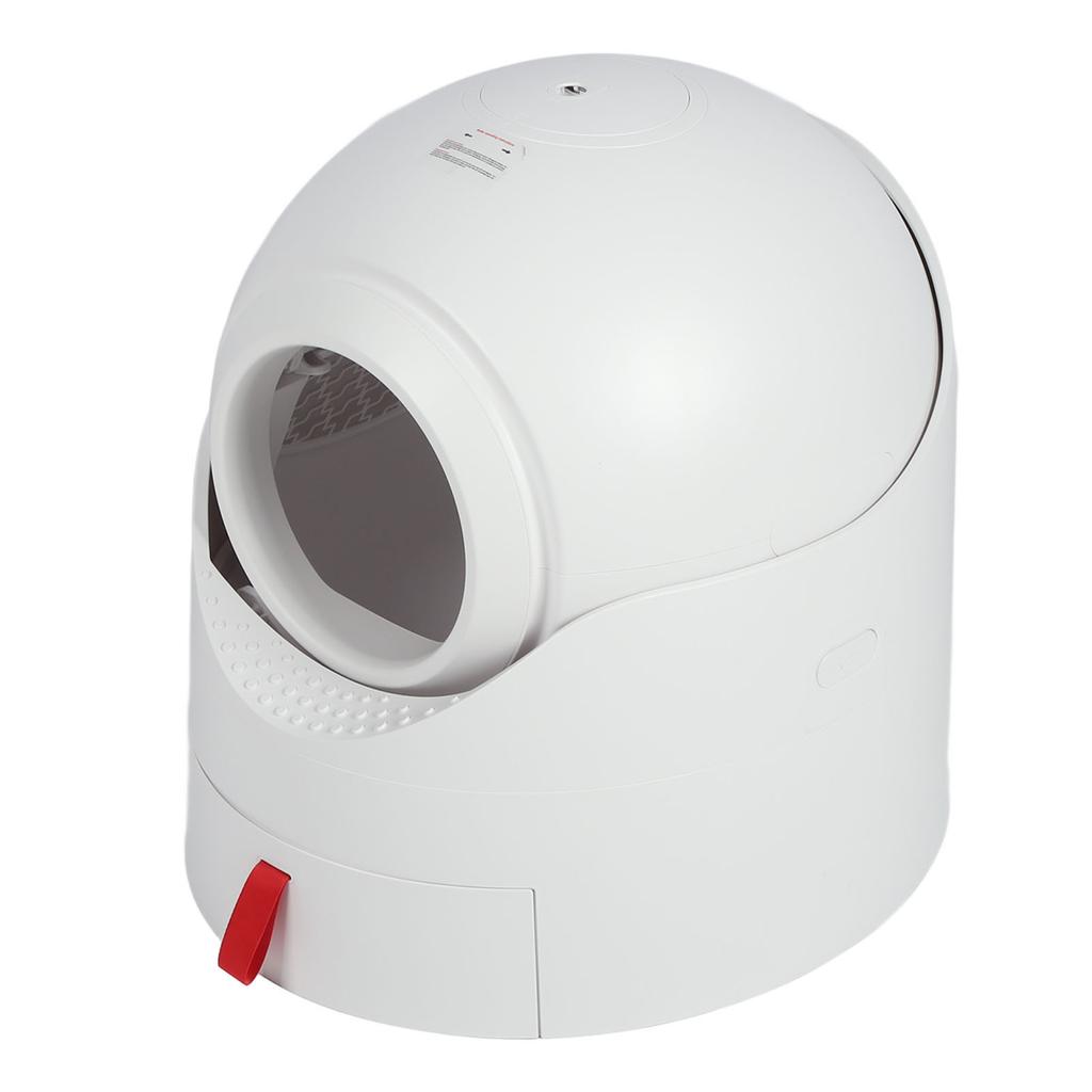 Enclosed Cat Litter Box Semi Automatic 45L Large Capacity Detachable Cat Toilet for Indoor White