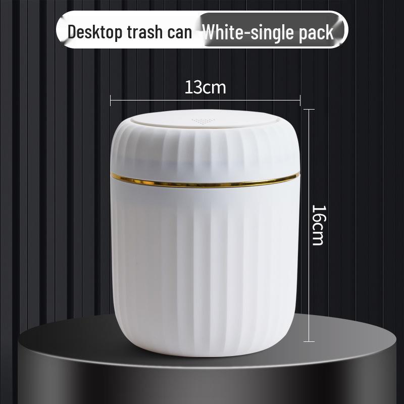 Compact Elegant Desktop Trash Can with Lid for Home and Office