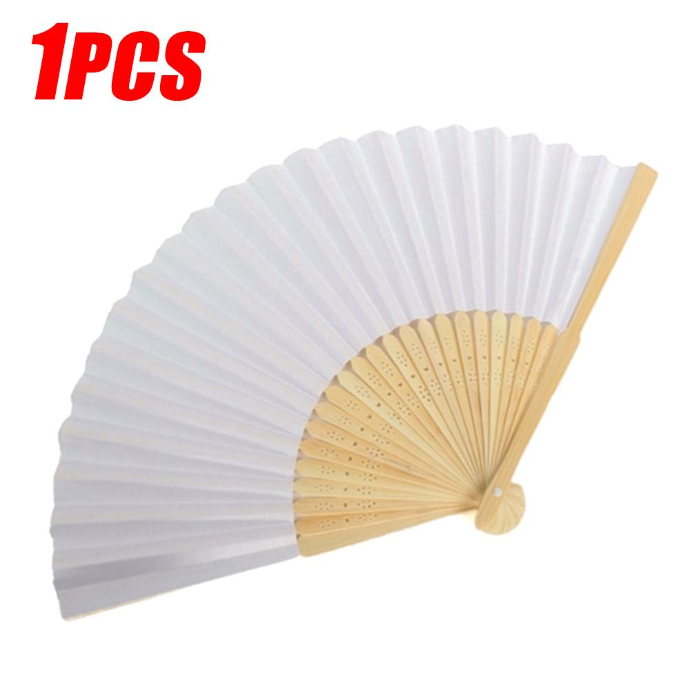 1-60PCS Portable Chinese Bamboo Fan White Foldable Paper Fan Wedding Gifts For Guest Birthday Party Decoration Kids Painting