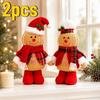 2Pcs/set Christmas Gingerbread Man Decorative, Creative Holiday Atmosphere Ornament, Knitted Gingerbread Man Tabletop Ornament