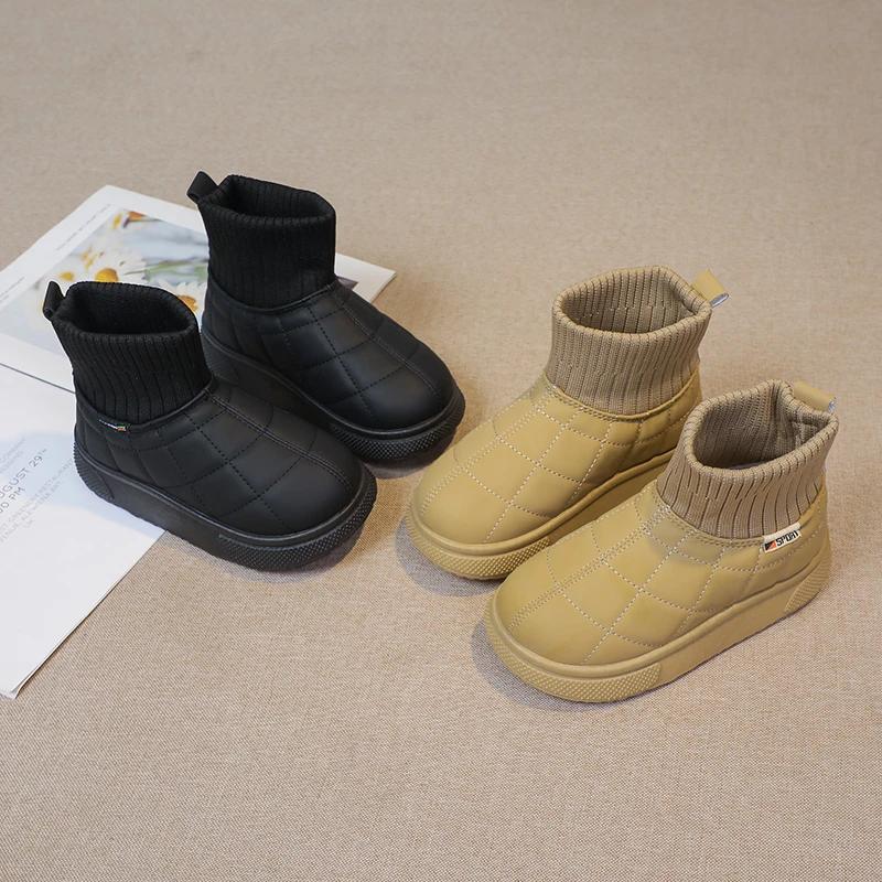 2024 Children Short Boots for Girls Boys Winter New Fashion Korean Style Soft Bottom Anti-slippery Casual Versatile Warm Shoes