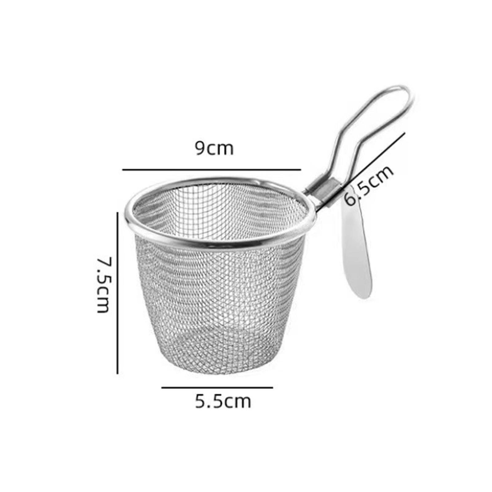 

Mesh Strainer Stainless Steel Basket Spaghetti Strainer Spoon Noodle Strainer for Noodles Frying Pasta Camping Dumplings серебряный