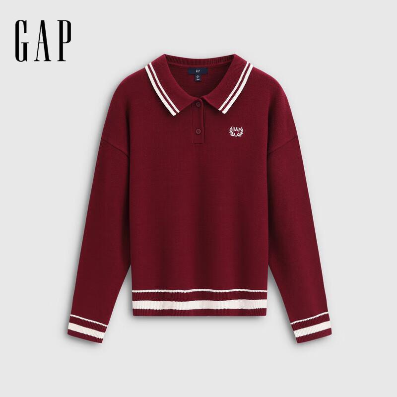 

Женская осенняя трикотажная рубашка поло Gap с вышивкой в университетском стиле XL